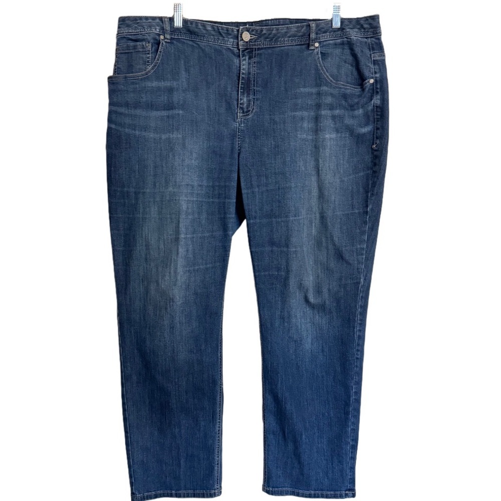 Lane Bryant Blue Jeans Sz 24 Regular Denim Genius Fit High Rise Straight Leg